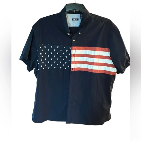 Izod Mens short sleeve xxl.  Perfect condition.  American flag - Picture 1 of 4